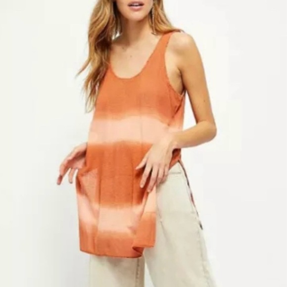 We The Free Citrus Sunset Combo Joni Tunic Knit Tank Top Woman’s Medium - Picture 3 of 10